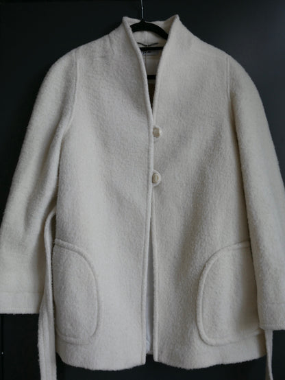 1970s 1980s Wool Blend White Coat