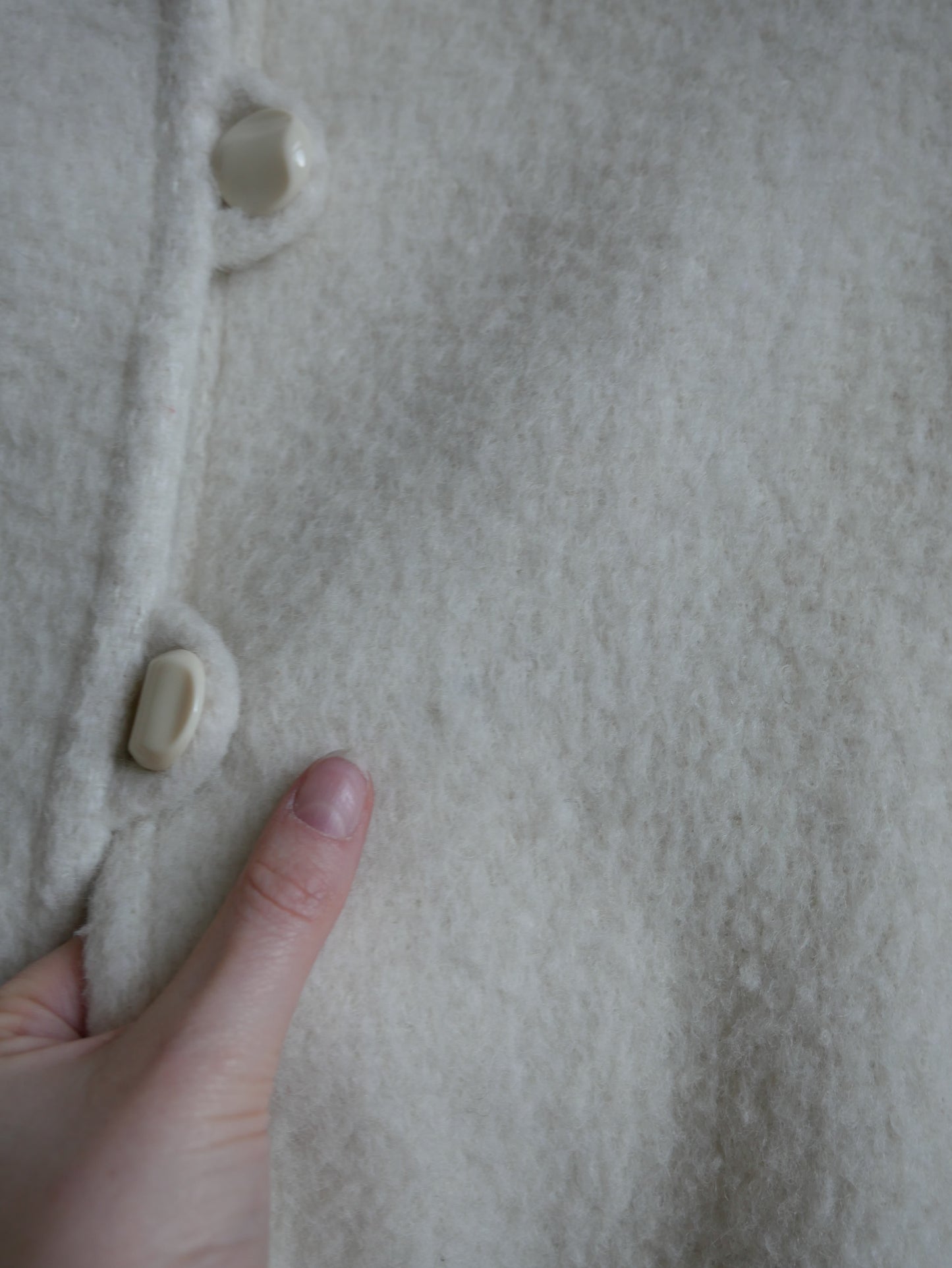 1970s 1980s Wool Blend White Coat