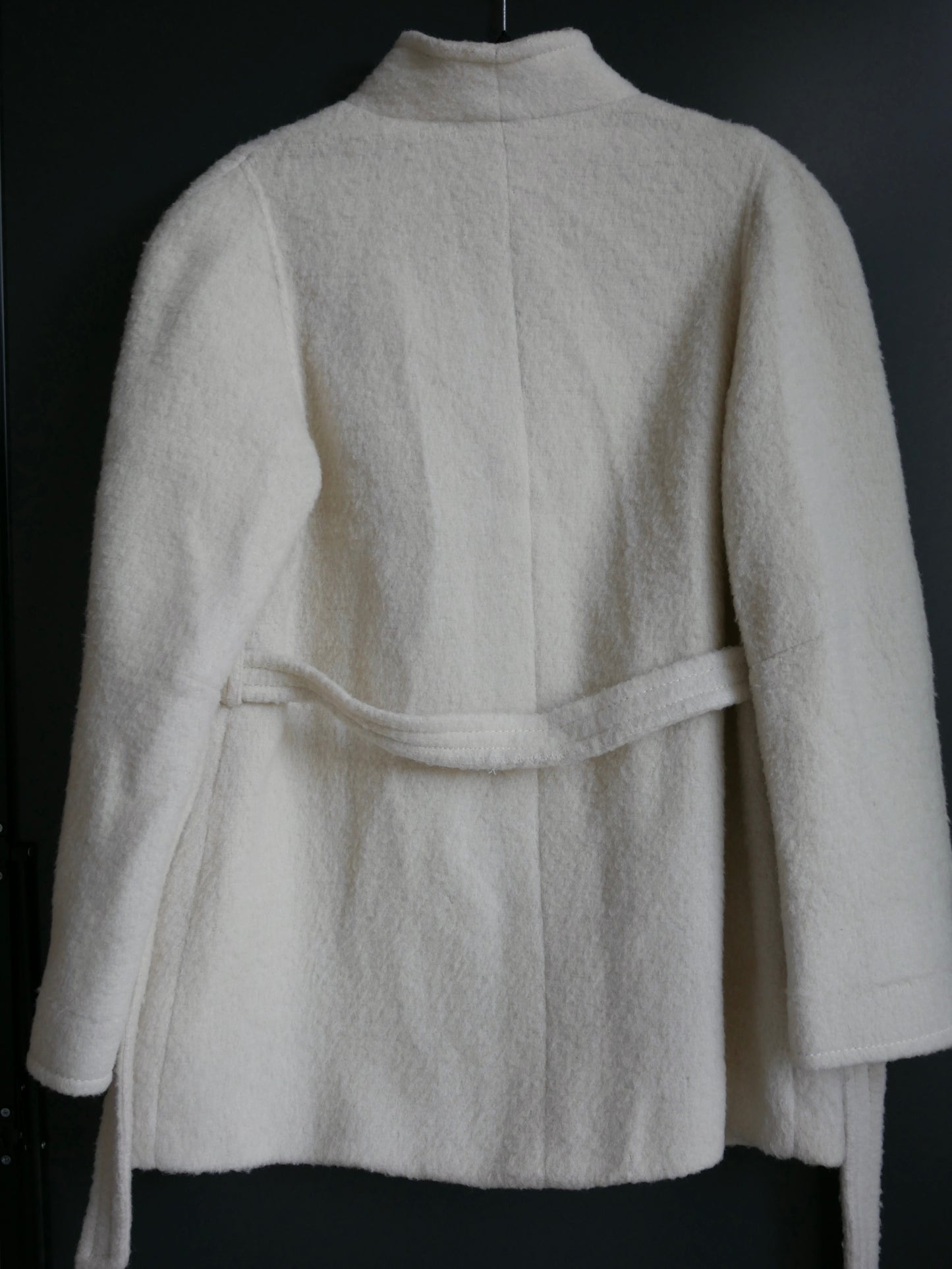 1970s 1980s Wool Blend White Coat