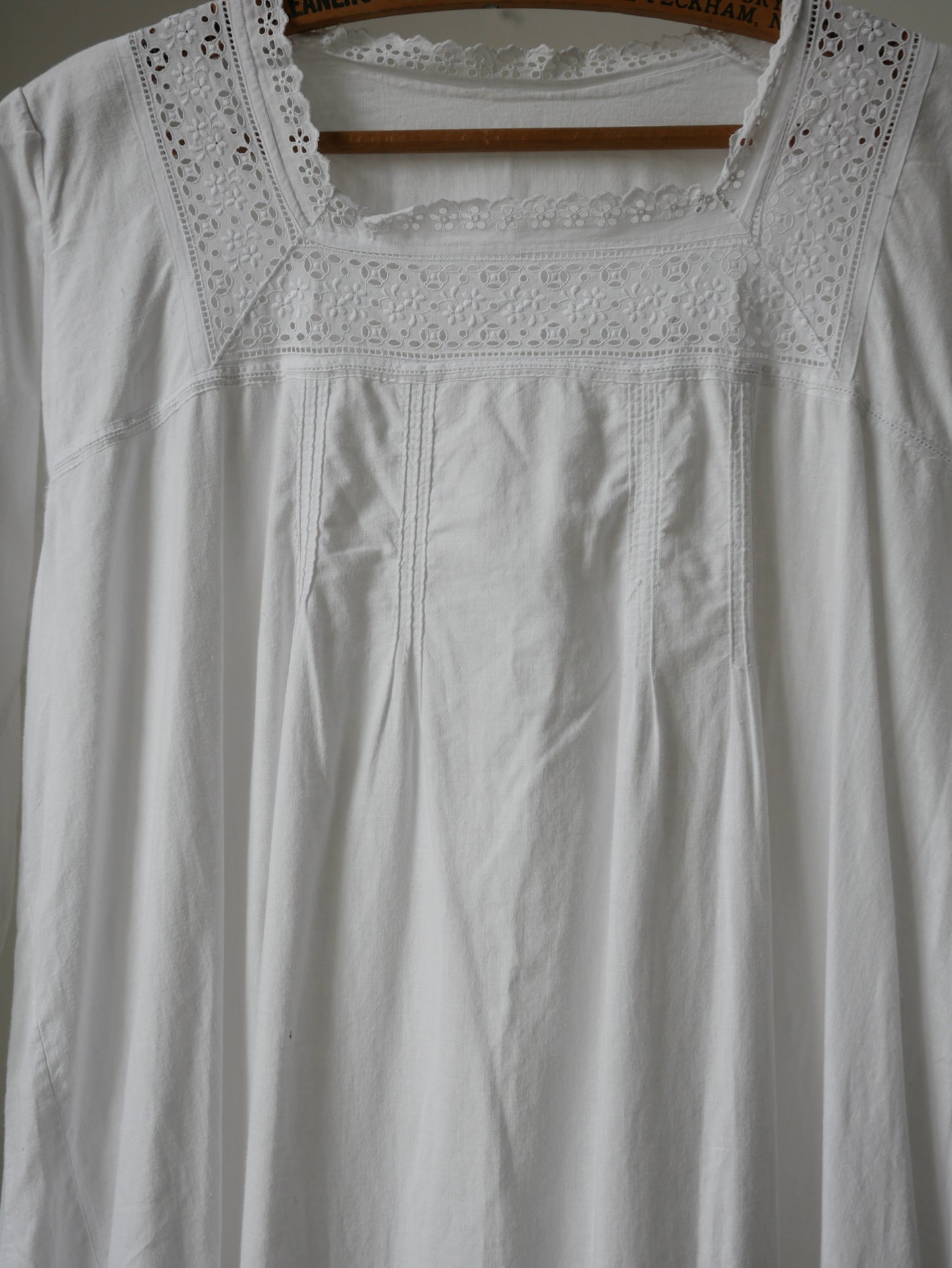 1910s 1920s White Cotton Nightdress