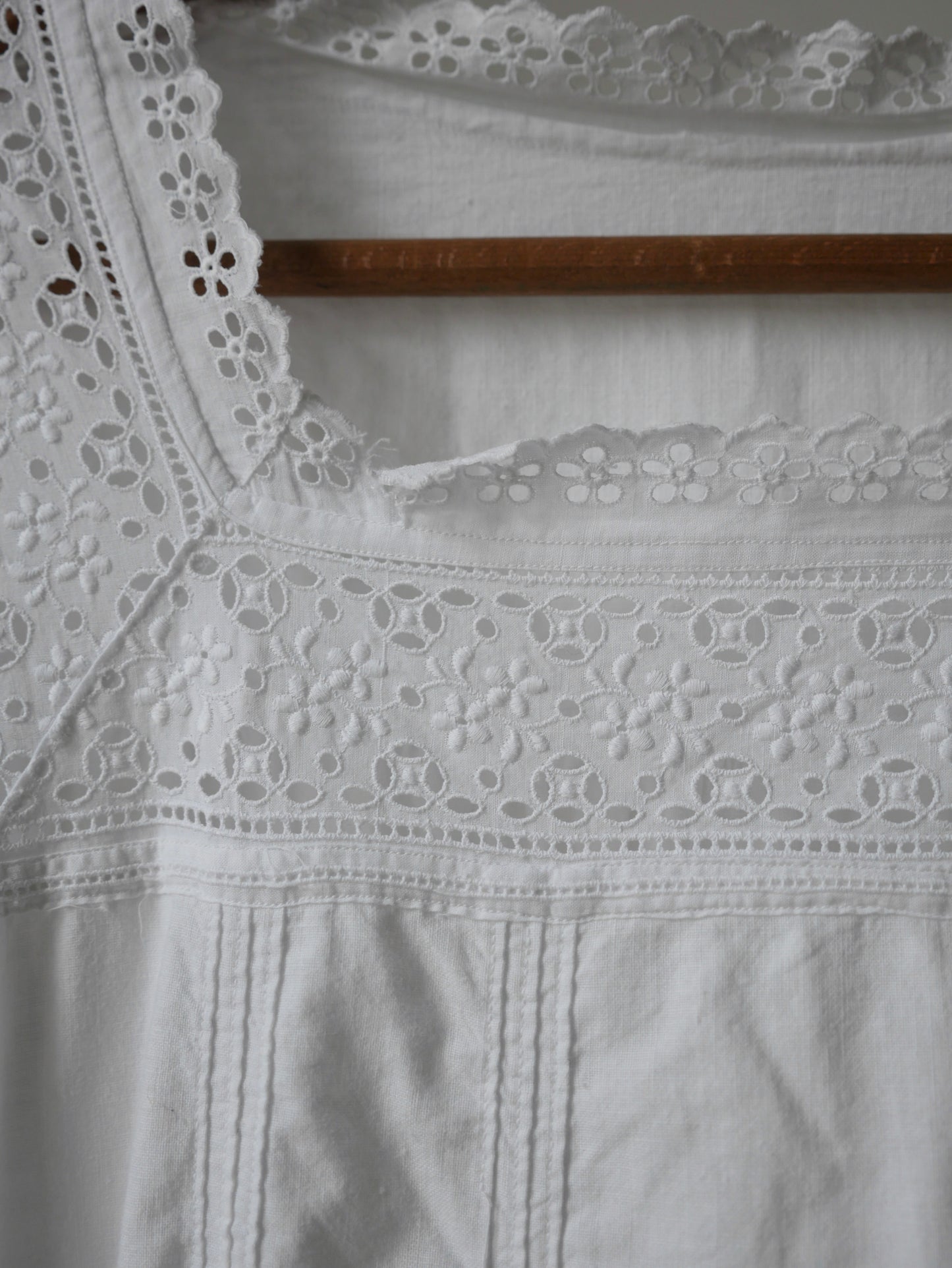 1910s 1920s White Cotton Nightdress