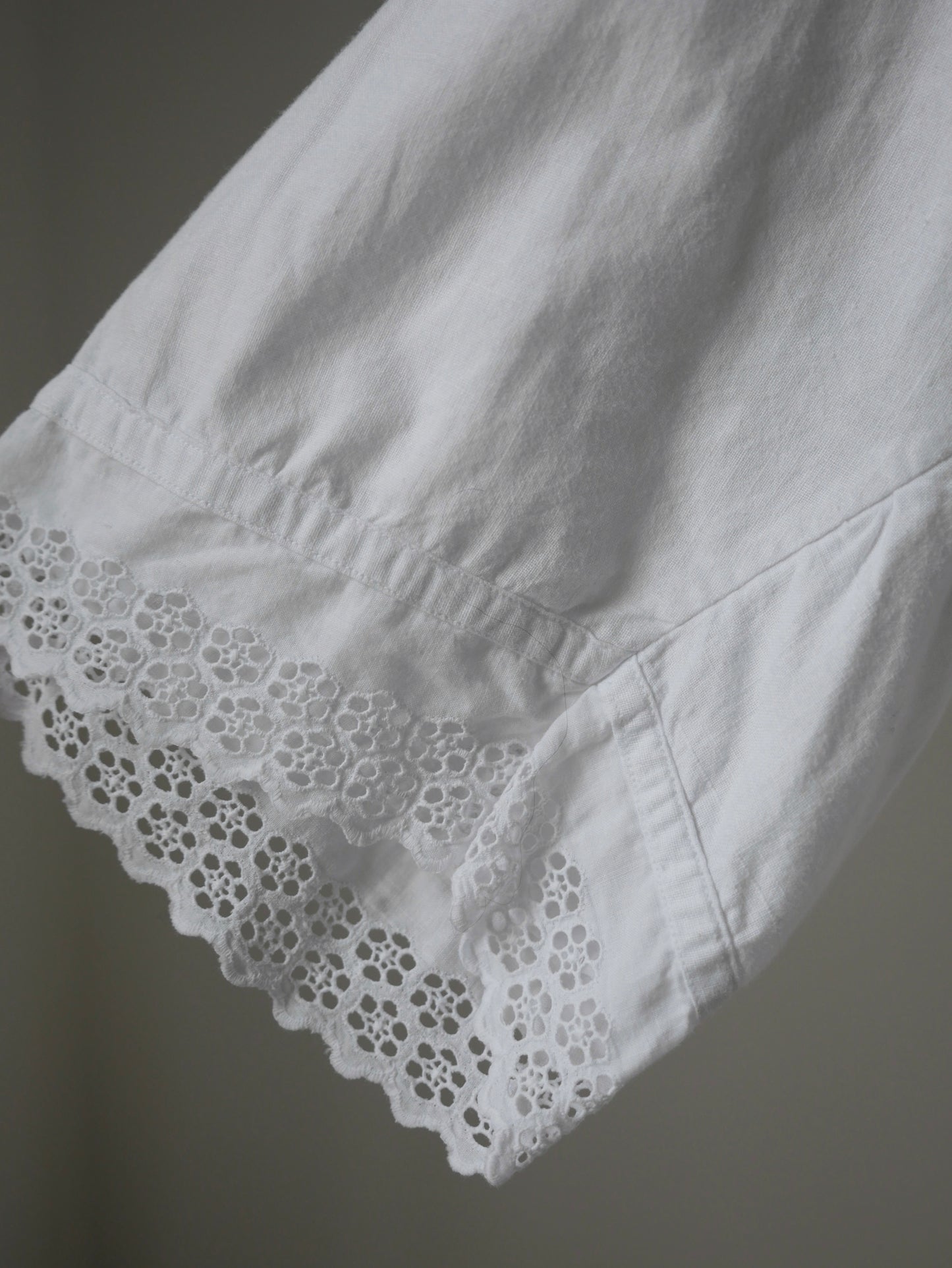 1910s 1920s White Cotton Nightdress