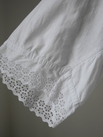 1910s 1920s White Cotton Nightdress