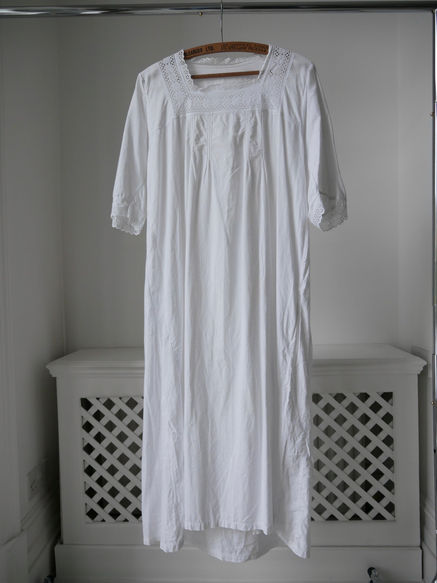 1910s 1920s White Cotton Nightdress