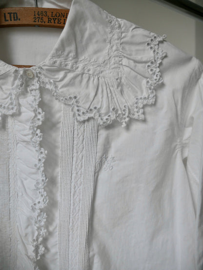 1900s Edwardian Cotton Frilled Nightshirt