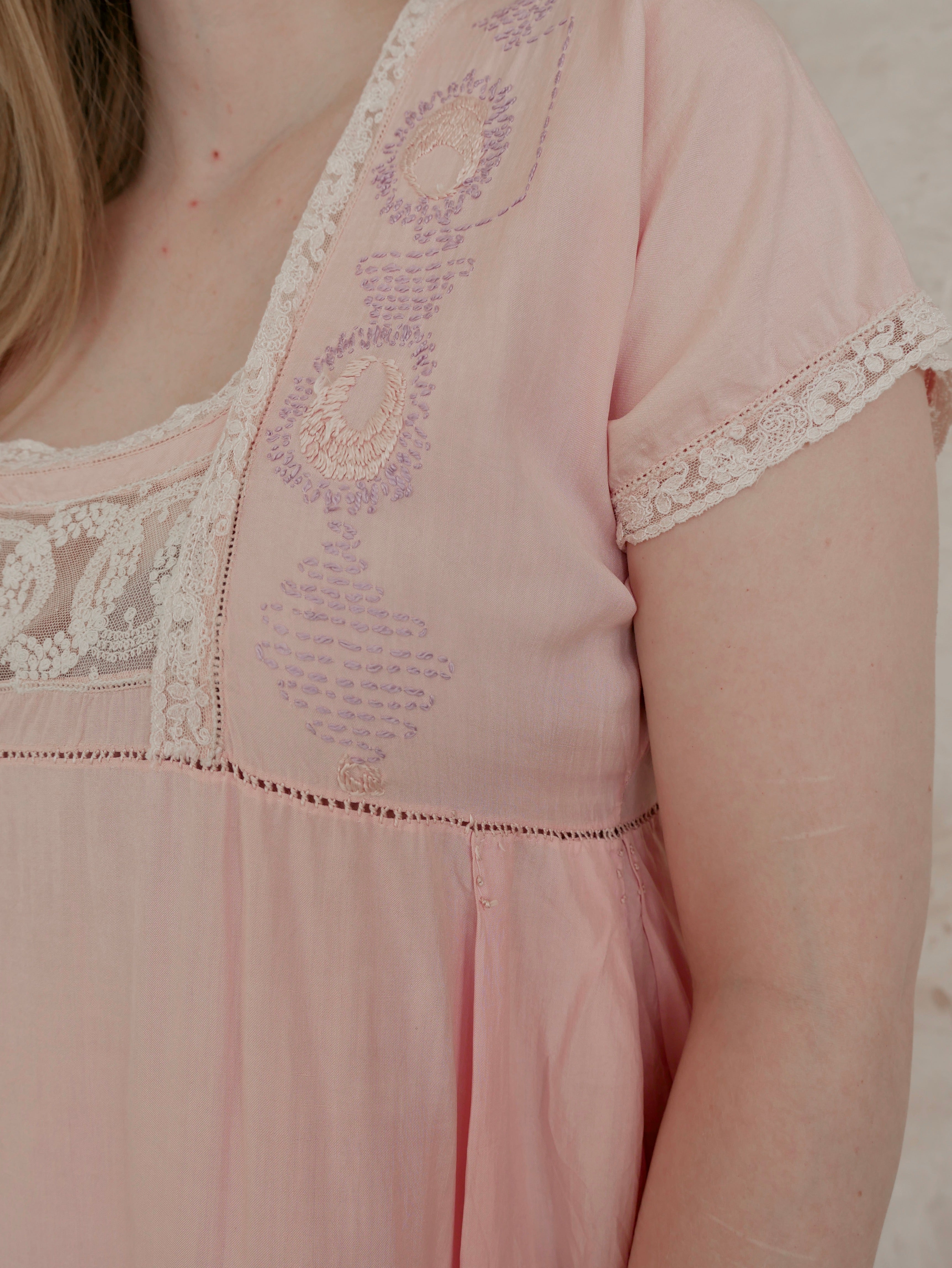 1920s Rare Cotton Nursing Nightdress