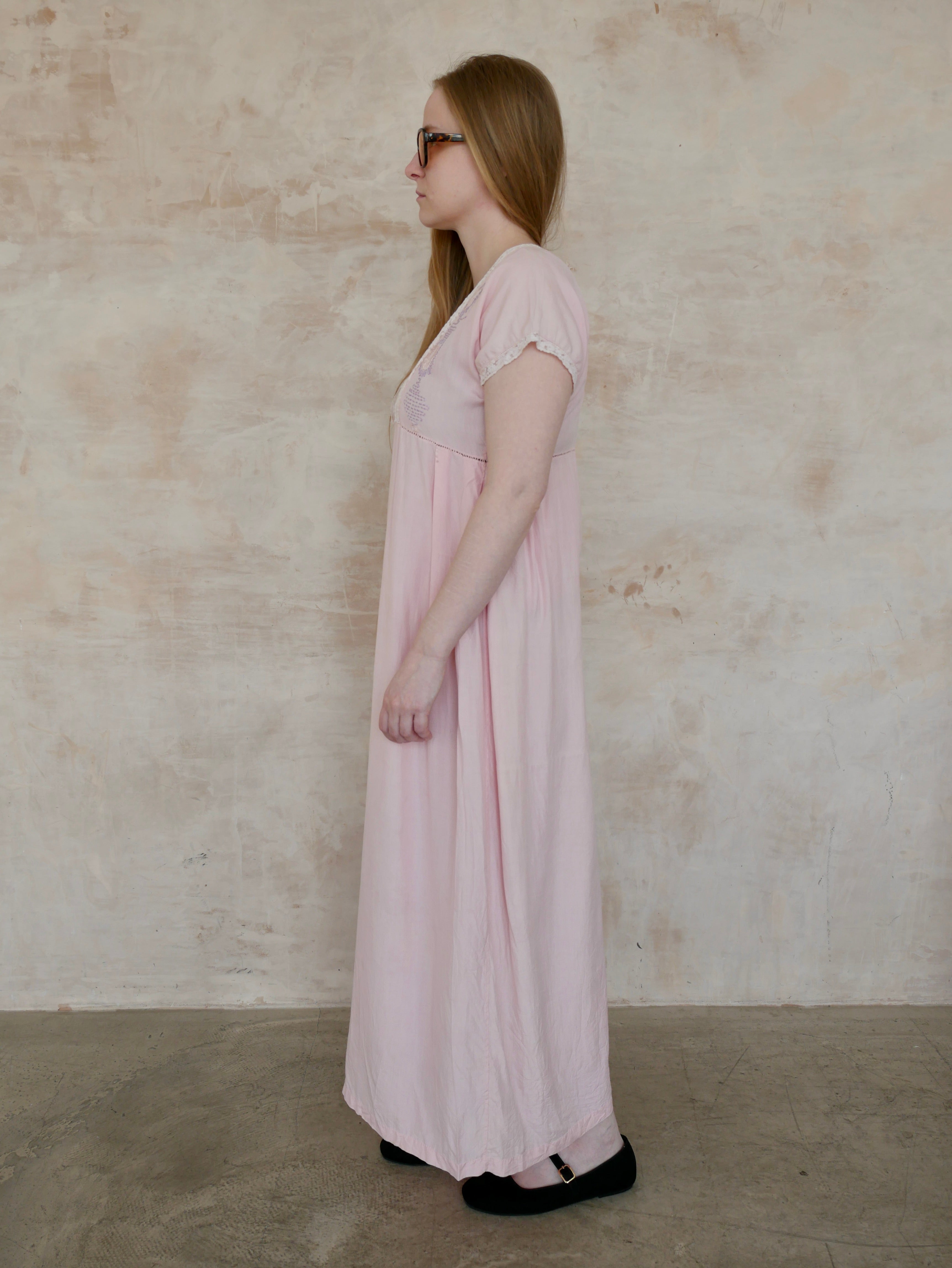 1920s Rare Cotton Nursing Nightdress