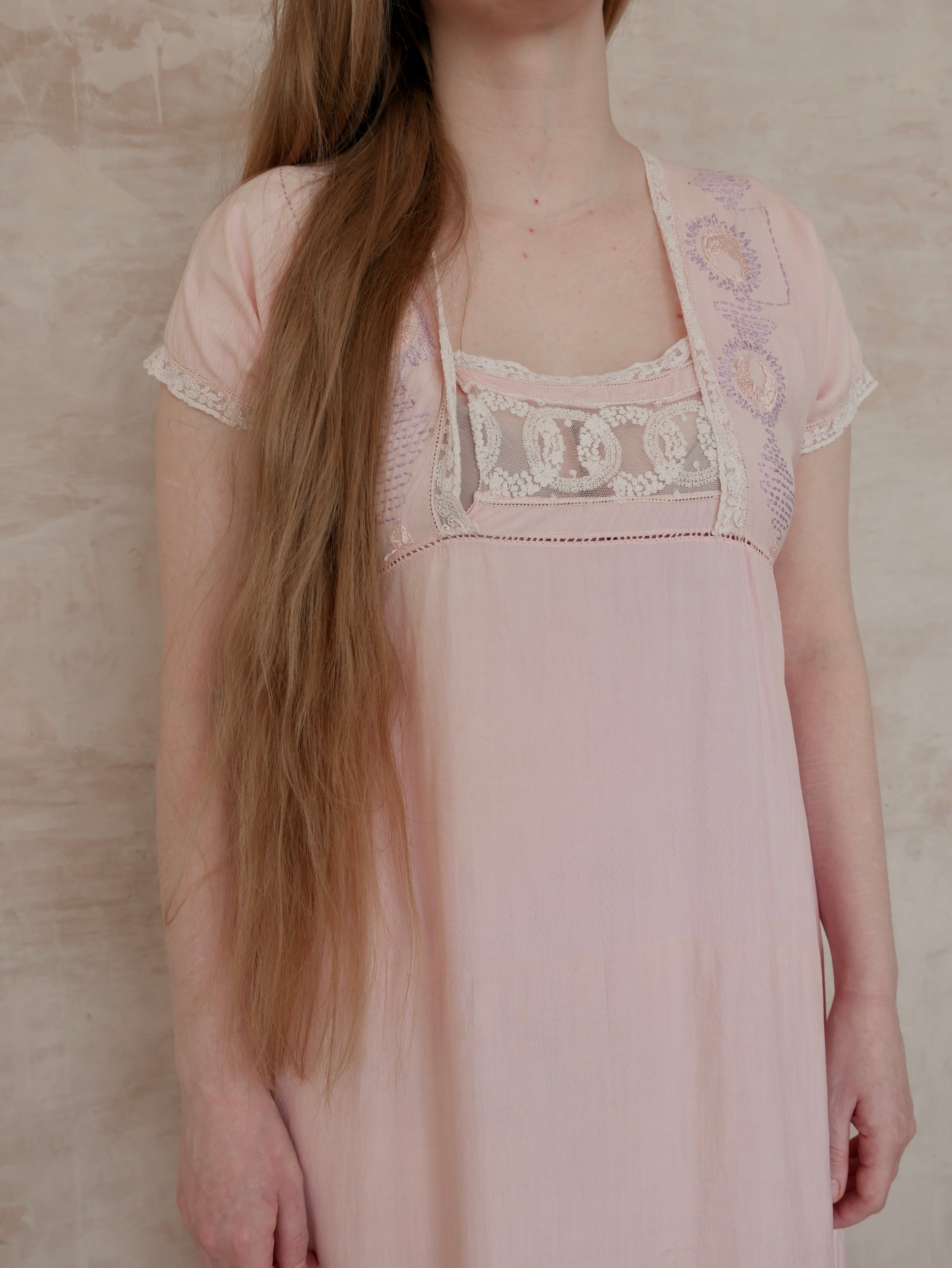 1920s Rare Cotton Nursing Nightdress