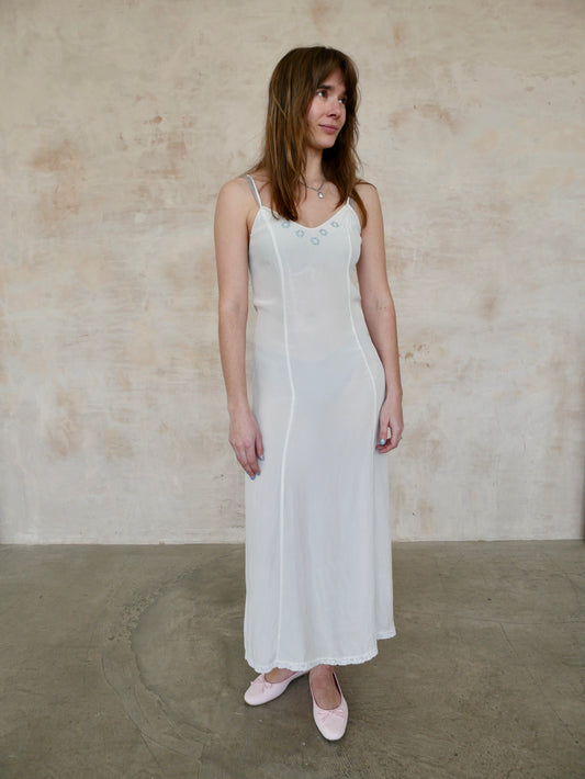 1940s Embroidered Slip