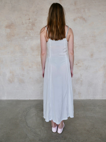 1930s Rayon Crepe Embroidered Slip