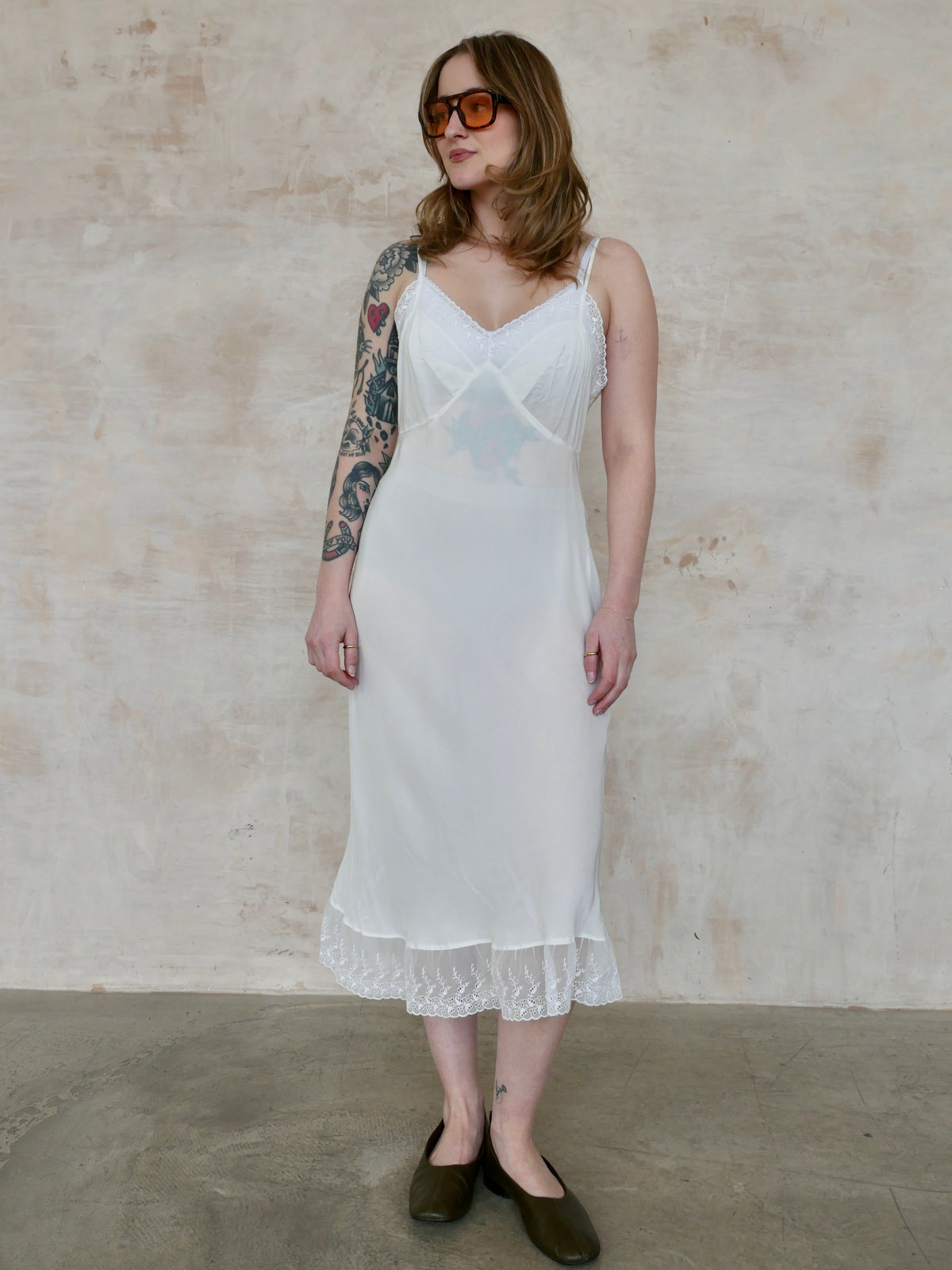 1950s 'St Michael' Semi Sheer White Slip
