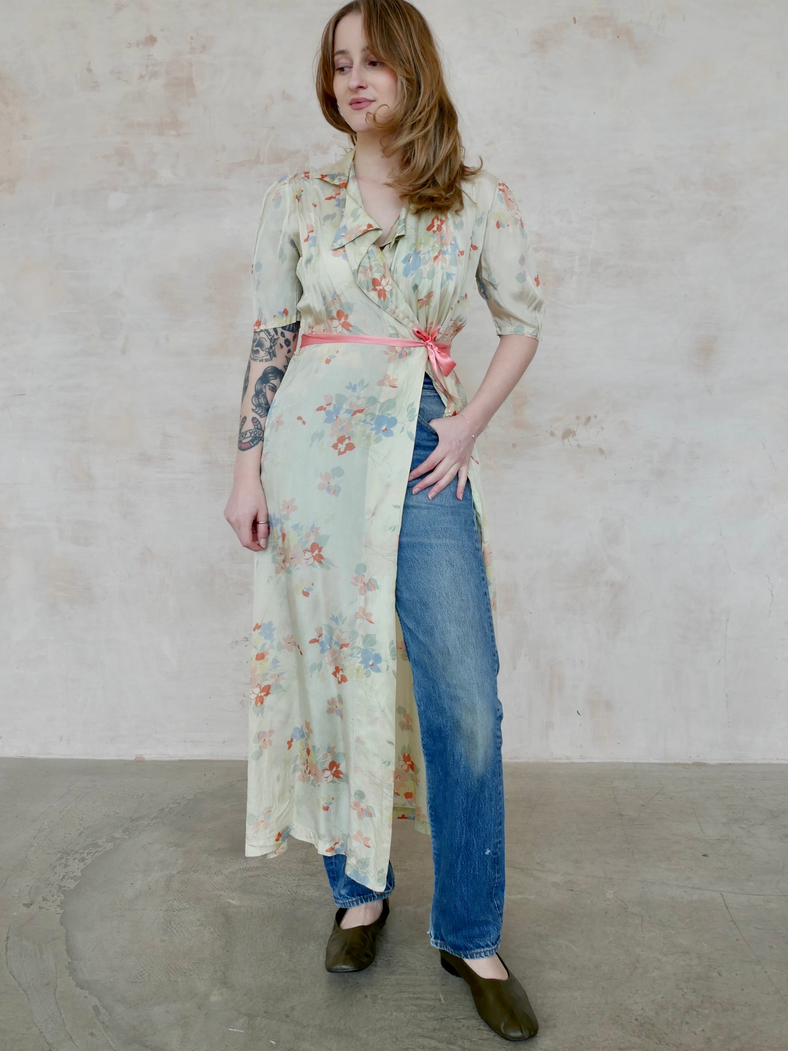 1940s Floral Housecoat