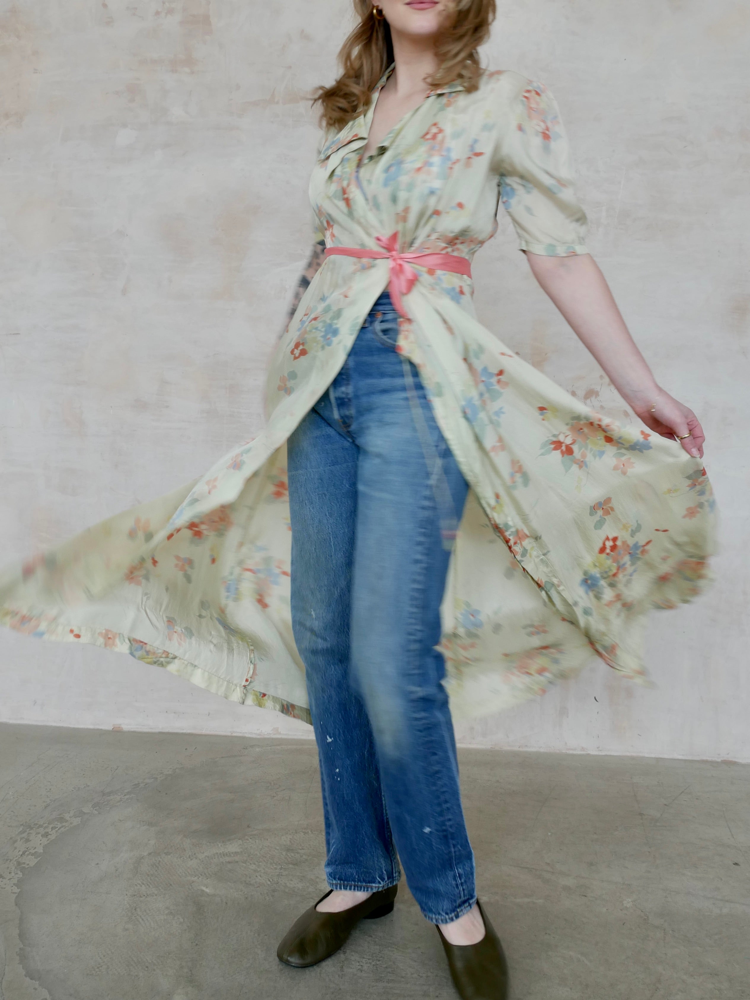 1940s Floral Housecoat