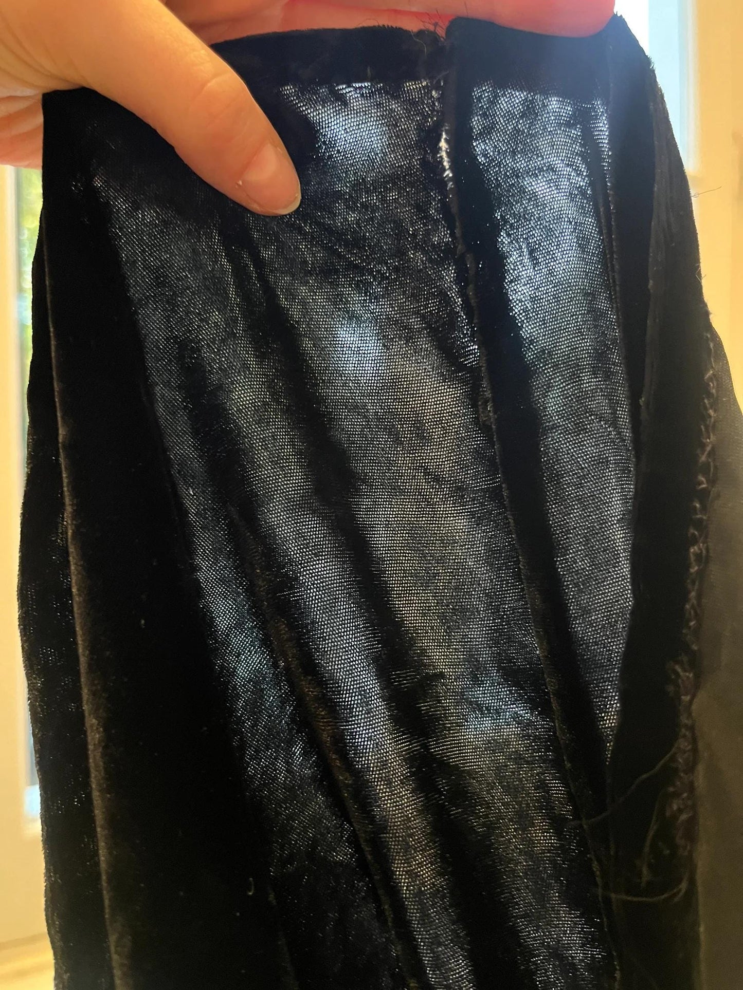 1930s Black Velvet Dress with Dolman Sleeves
