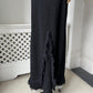 1960s Black Crochet Knit Nude Illusion Maxi Dress