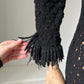 1960s Black Crochet Knit Nude Illusion Maxi Dress