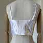 1950s White Gleaming Satin Bullet Bra