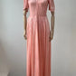 1930s 1940s Pink Velvet 'Lee Delman' Evening Gown
