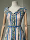 1950s Stiff Cotton Floral Day Dress