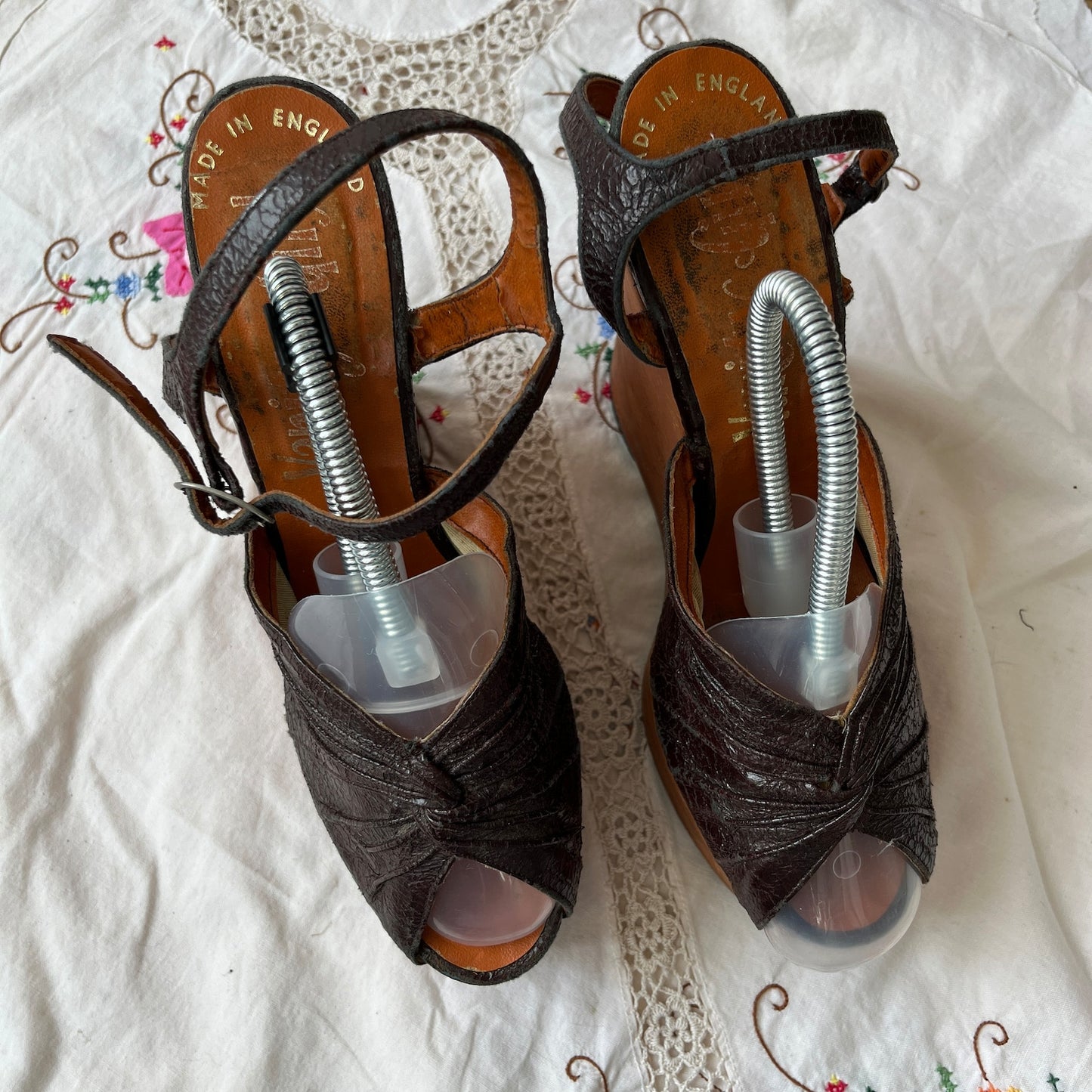 1970s 'Vanity Girl' Ultra Platform Wooden Clog Wedges