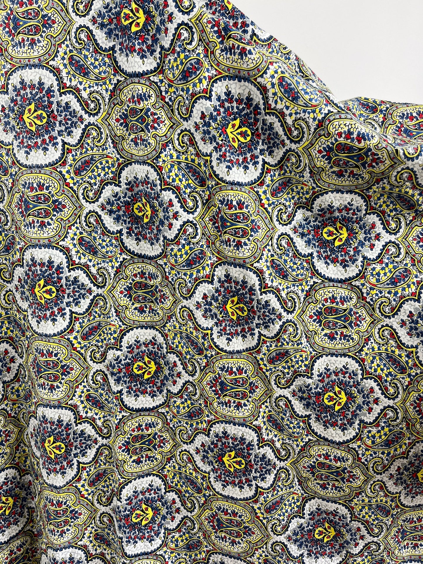 1950s Cotton Paisley Print Circle Skirt