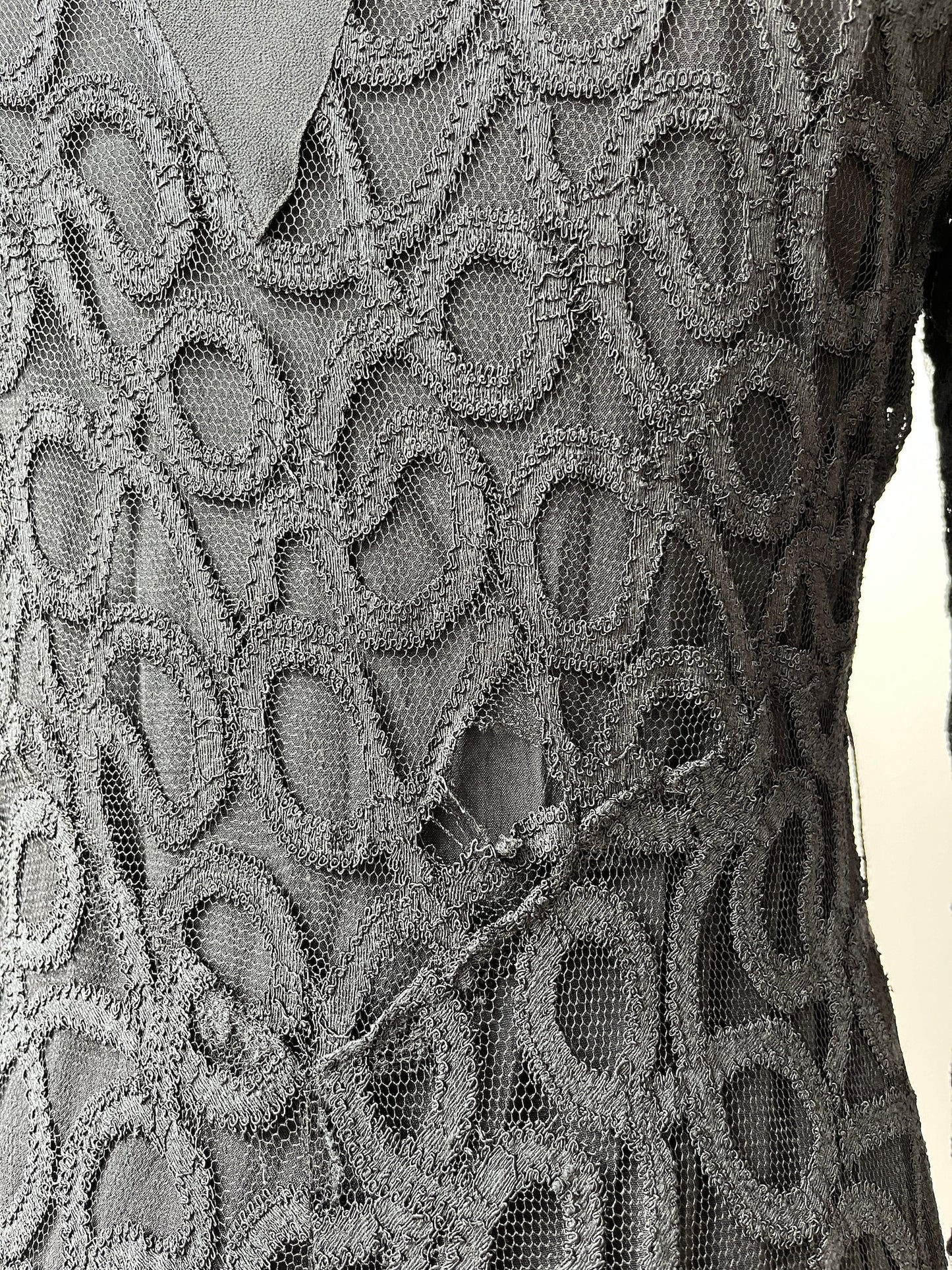 1930s Black Lace Evening Gown with Matching Bolero