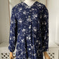 1950s Cotton Navy Floral Day Dress