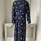 1950s Cotton Navy Floral Day Dress