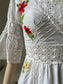 1970s Mexican Folk Dress with Floral Embroidery