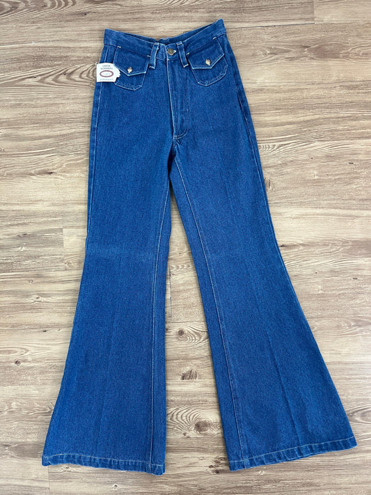 1990s does 1970s Deadstock Indigo 'Deal' Tall Flared Jeans