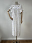 1970s Made in India Cheesecloth Embroidered Floral Smock Dress