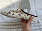 1990s 'St Michael' Deadstock Rose Print and Cream Bedroom Wedge Slipper with Rosette