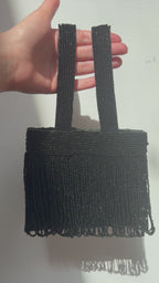 2000s Black Beaded Handbag