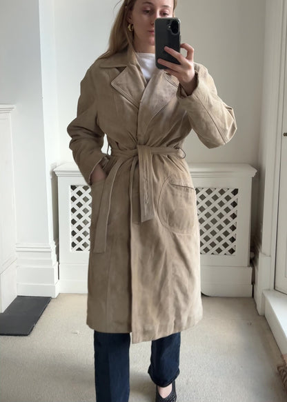 1990s Suede Trench Coat