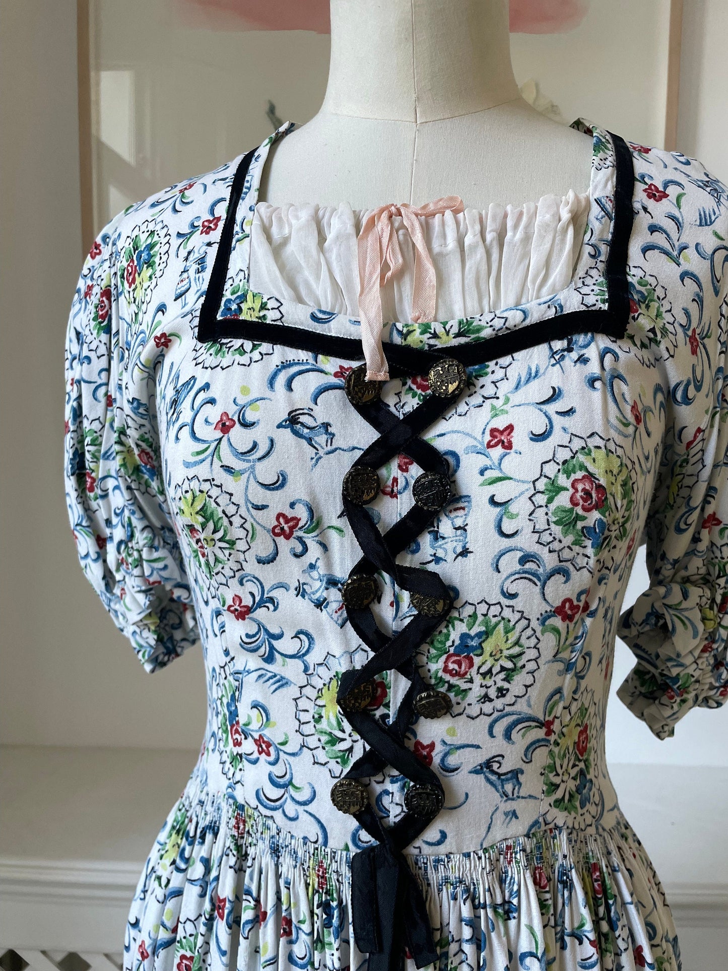 1940s Dirndl Style Dress