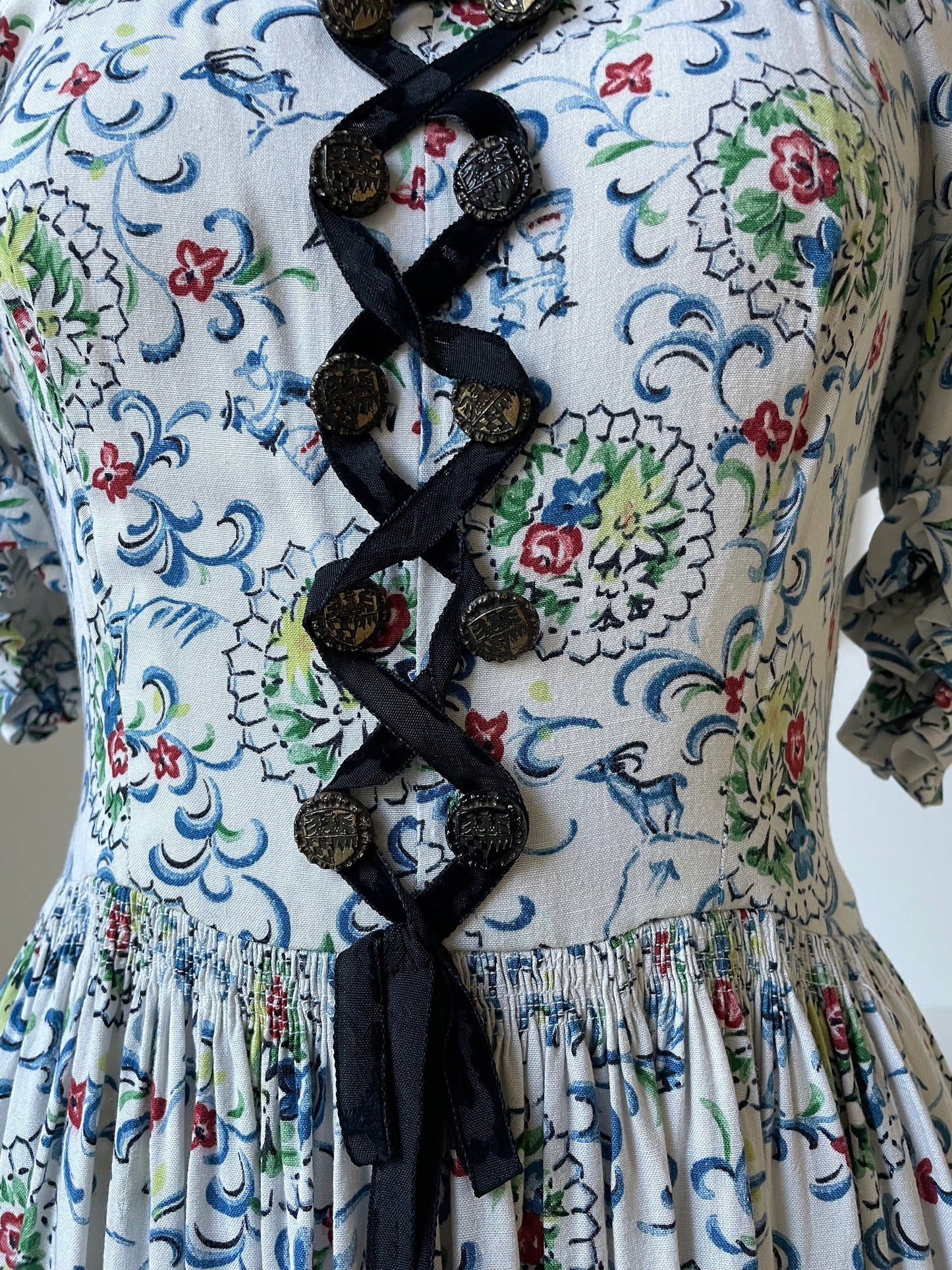 1940s Dirndl Style Dress